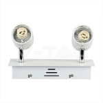 2 x GU10 Корпус Луна Релсов Монтаж Бял