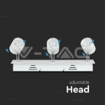 3 x GU10 Корпус Луна Релсов Монтаж Бял