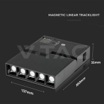 5*2W Магнитен Линеен Спот 3000K Черен 24V