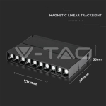 10*2W Магнитен Линеен Спот Кардан 4000K Черен 24V