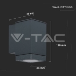 GU10 Стенна Лампа Бял Мат На Долу
