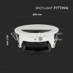 GU10 Корпус Луна Полукръг Бяло + Черно