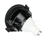 GU10 Корпус Луна Полукръг Черно + Черно