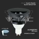 GU10 Корпус Луна Полукръг Черно + Черно