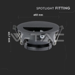 GU10 Корпус Луна Полукръг Черно + Черно