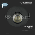 GU10 Отливка Кръг Черно + Черно