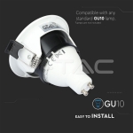 GU10 Корпус Луна Квадрат Бяло + Черно