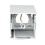 GU10 Корпус Квадрат Бяло + Хром