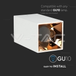 GU10 Корпус Квадрат Бяло + Розово Злато