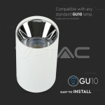 GU10 Корпус Кръг Бяло + Хром