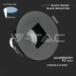 GU10 Корпус Луна Квадрат Черно + Черно