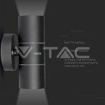 GU10 Тяло Стомана Черно IP44 Две Линии