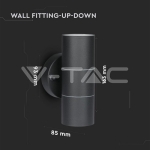 GU10 Тяло Стомана Черно IP44 Две Линии