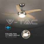 2 x Е27 LED Тяло/Вентилатор Таван Дистанционно 5 Перки