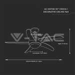 2 x Е27 LED Тяло/Вентилатор Таван Дистанционно 5 Перки