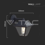 Стенен Фенер Е27 Черен