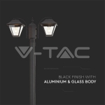 Градинска Лампа 2 x E27 2280мм Черен