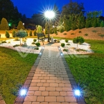 Градинска Лампа 2 x E27 2280мм Черен