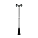 Градинска Лампа 2 x E27 2280мм Черен