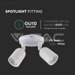 2 x GU10 Стенна Лампа Бяло Тяло