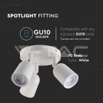 3 x GU10 Стенна Лампа Бяло Тяло