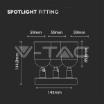 3 x GU10 Стенна Лампа Бяло Тяло
