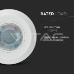 Инфраред Датчик за Движение Таван Бял 360° Мини
