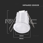 Инфраред Датчик за Движение Таван Вграждане Бял 360° Мини