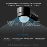 Инфраред Датчик за Движение Ъглов Черен 240°