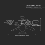 15W LED Тяло/Вентилатор Таван Дистанционно  3 в 1 3 Перки 60W AC Мотор