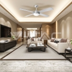 2*Е27 LED Тяло/Вентилатор Таван Дистанционно 4 Перки 60W DC Мотор