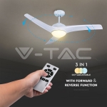 15W LED Тяло/Вентилатор Таван Дистанционно  3 в 1 3 Перки Бяло 35W AC Мотор