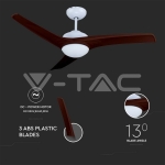 15W LED Тяло/Вентилатор Таван Дистанционно  3 в 1 3 Перки Кафяв 35W AC Мотор