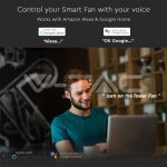 55W Вентилатор с Дисплей Съвместим С Amazon Alexa и Google Home