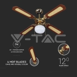 1 x Е27 LED Тяло/Вентилатор Таван 4 Перки 50W AC Мотор