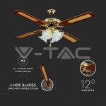 4 x Е27 LED Тяло/Вентилатор Таван 4 Перки 55W AC Мотор