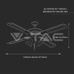 4 x Е27 LED Тяло/Вентилатор Таван 4 Перки 55W AC Мотор