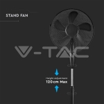 55W Вентилатор Наземен 5 Перки Черен