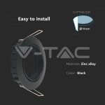 GU10 Корпус Луна Кръг Оринтируема Черна