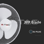 40W Вентилатор Бял Настолен 12 инча