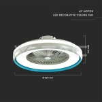 50W LED Вентилатор Дистанционно 3 в 1 AC Мотор Син Ринг