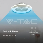 50W LED Вентилатор Дистанционно 3 в 1 AC Мотор Син Ринг