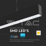 LED Линейно Осветление SAMSUNG Чип 40W Висящо Черно Тяло 3 в 1