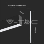 LED Линейно Осветление SAMSUNG Чип 40W Висящо Черно Тяло 3 в 1