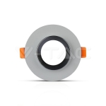 GU10 Гипсова Отливка Сива Кръг Хромиран Ринг