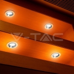 GU10 Гипсова Отливка Сива Кръг Хромиран Ринг