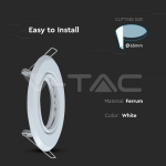 GU10 Фитинг Кръг Бял 2 бр/кутия