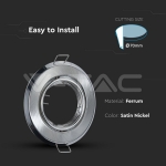 GU10 Фитинг Кръг Сатен Никел 2 бр/кутия