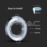 GU10 Фитинг Кръг Хром 2бр./опаковка