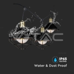 Градински Гирлянд с Лампи Ф250 за 6бр. Крушки Е27 Черно IP65 3м.